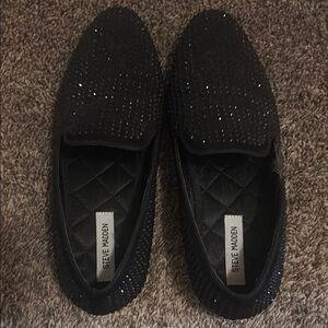Steve Madden Sparkling Black Slip-Ons